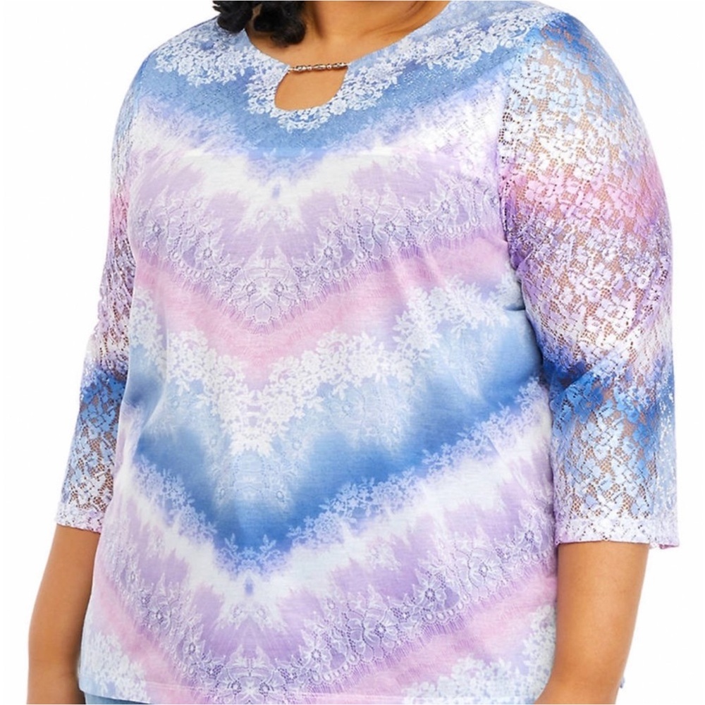 Alfred Dunner Lace Top - Picture 9 of 9